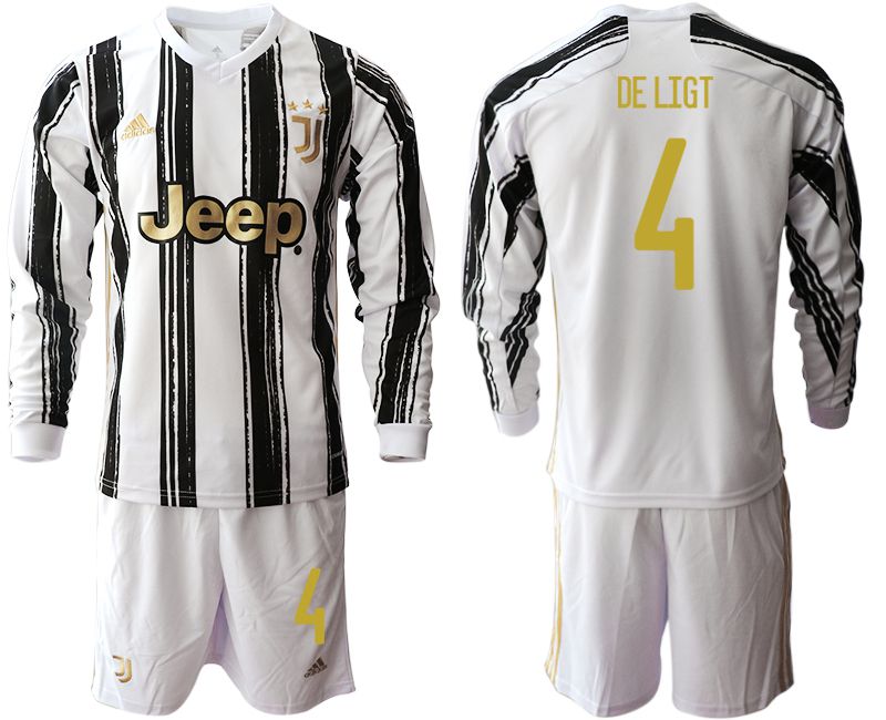 Men 2020-2021 club Juventus home long sleeves #4 white Soccer Jerseys->juventus jersey->Soccer Club Jersey